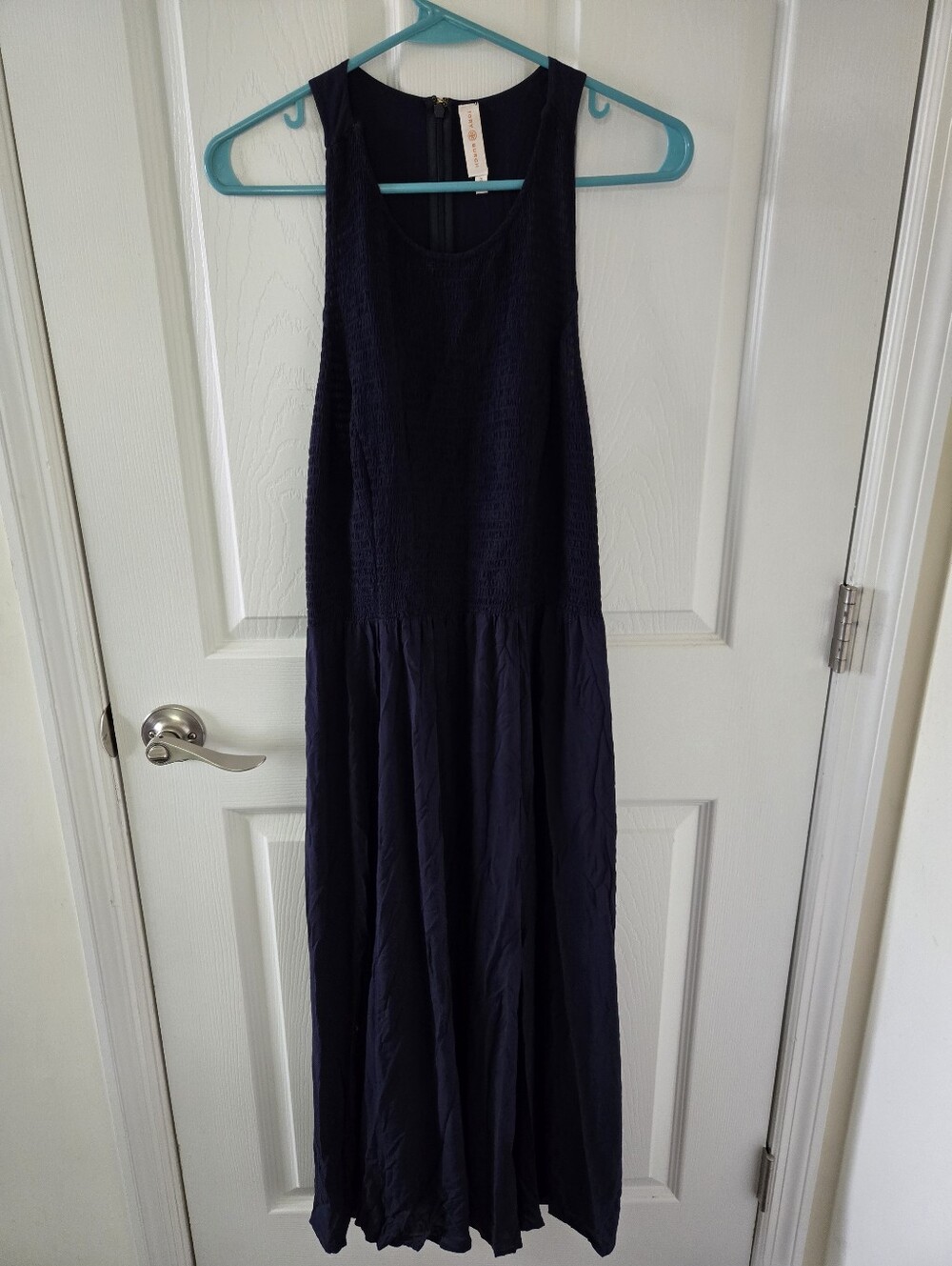 Tory Burch Maxi Summer Navy Coastal Dress with pockets Sz XL GUC - Picture 2 of 11